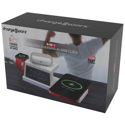4-in-1 Wireless-Charging Alarm Clock