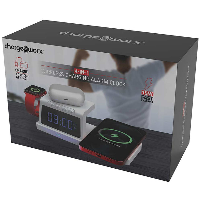 4-in-1 Wireless-Charging Alarm Clock