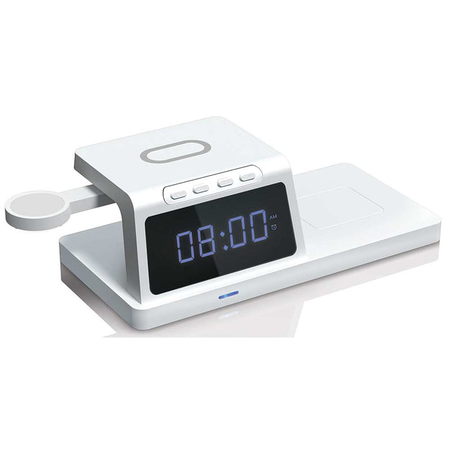 4-in-1 Wireless-Charging Alarm Clock