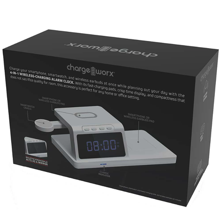 4-in-1 Wireless-Charging Alarm Clock