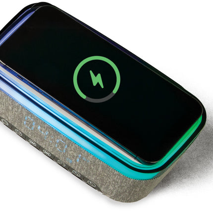 WIRELESS-CHARGING SPEAKER AND CLOCK
