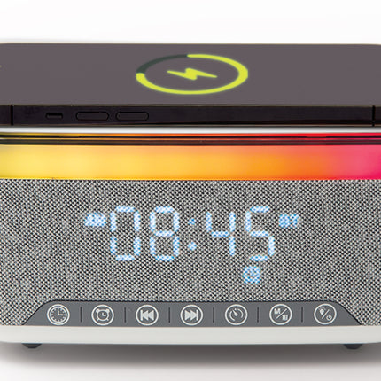 WIRELESS-CHARGING SPEAKER AND CLOCK