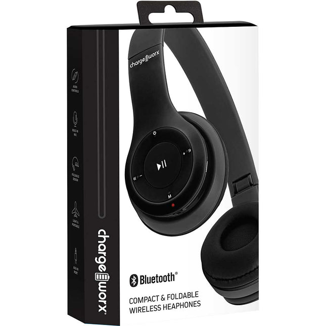 Compact & Foldable Wireless Headphones, Black