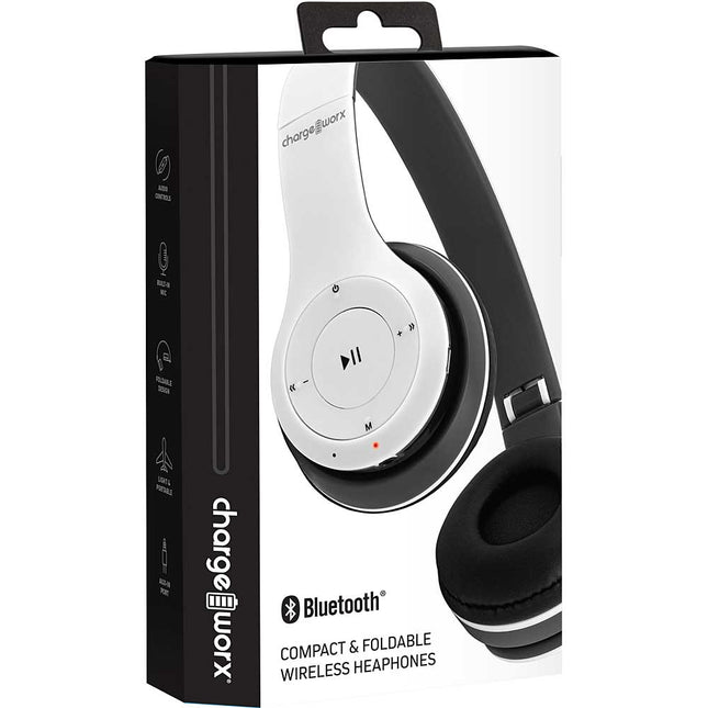 Compact & Foldable Wireless Headphones, White