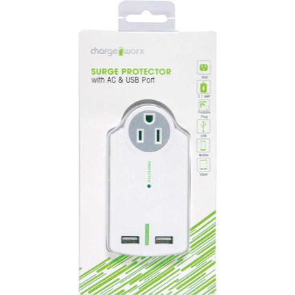 CX6002WH 3-AC/2-USB Folding Wall Outlet Surge