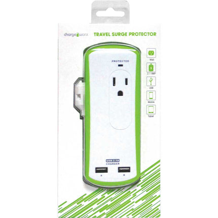 CX6004WH 2-AC/2-USB Folding Dongle Wall Outlet Surge