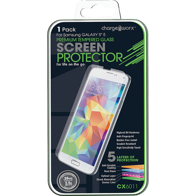 CX6011 Samsung GALAXY S® 5, Premium Tempered Glass Protector, 1pk