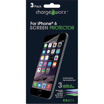 CX6013 iPhone 6 Screen Protector, 3pk