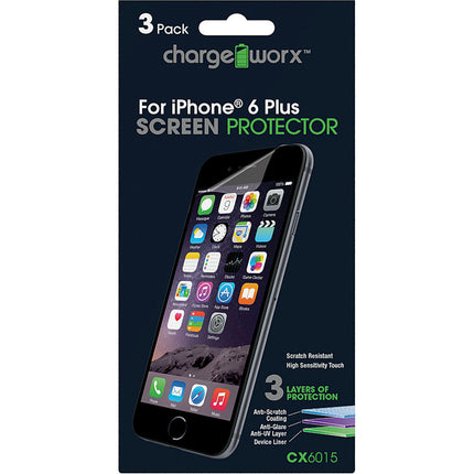 CX6015 iPhone 6 Plus Screen Protector, 3pk
