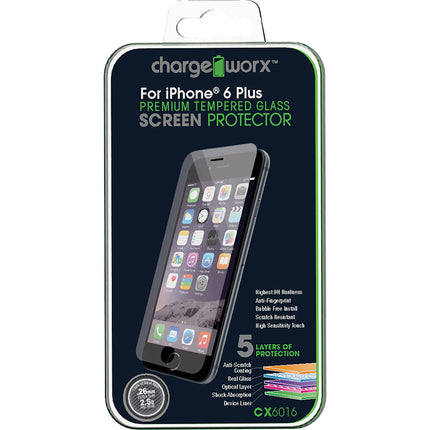 CX6016 iPhone 6 Plus, Premium Tempered Glass Protector, 1pk