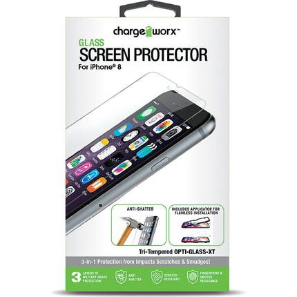 iPhone 8, Glass Screen Protector, 1 pk