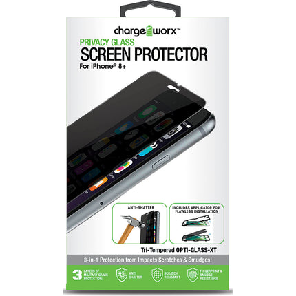 iPhone 8+, Privacy Glass Screen Protector, 1 pk