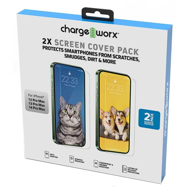 Premium Tempered Glass Screen Protector, For iPhone 13PRO MAX/14PRO MAX 2Pack