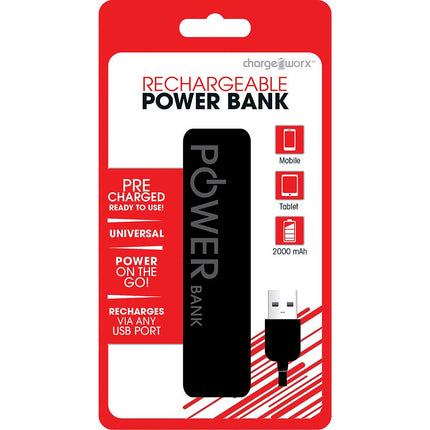 CX6501BK 2000mAh Rechargeabl Power Bank, Black