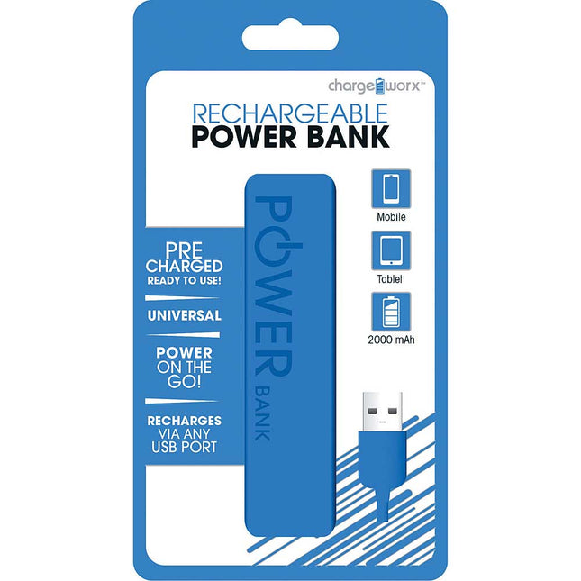 CX6501BL 2000mAh Rechargeabl Power Bank, Blue