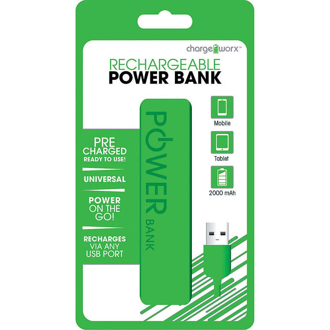 CX6501GN 2000mAh Rechargeabl Power Bank, Green