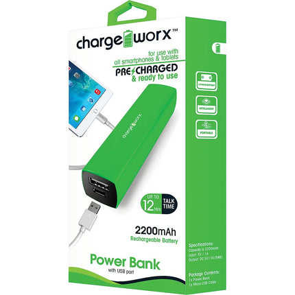 2000mAh Premium Power Bank, Green