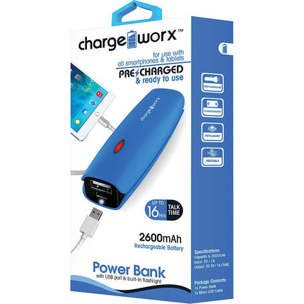 2600mAh Premium  Power Bank, Blue