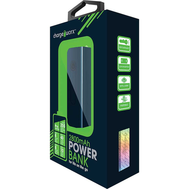 CX6513BK 2800mAh Rechargeable Power Bank, Black