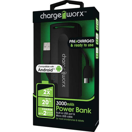CX6524BK 2600mAh Rechargeable Power Bank, Black