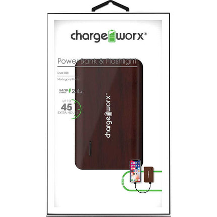 6000mAh Mahogany Finish Power Bank, Wood