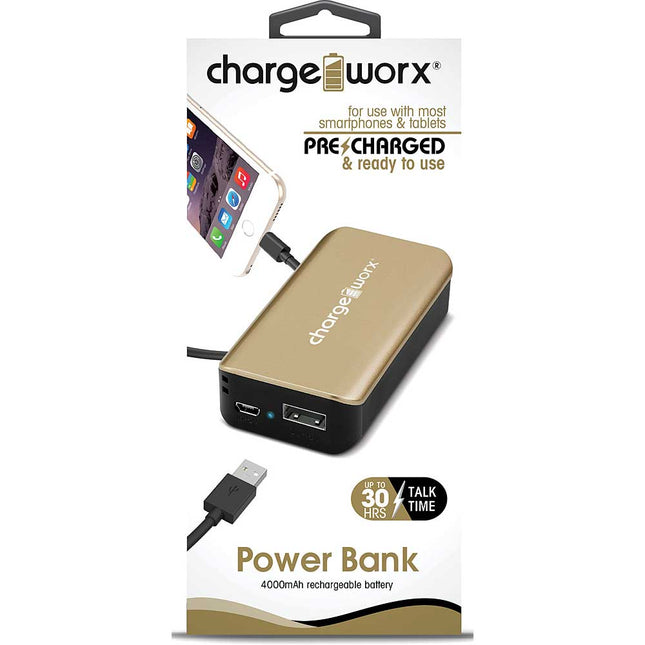 4000mAh Power Bank, Gold