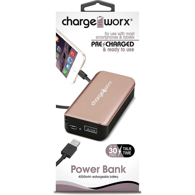 4000mAh Power Bank, Rose Gold