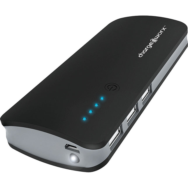 10000mAh Premium Power Bank with built-in triple USB connection, Black