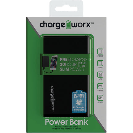 4000mAh Slim Power Banks, Black