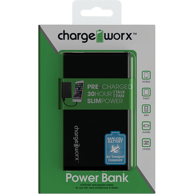 4000mAh Slim Power Banks, Black