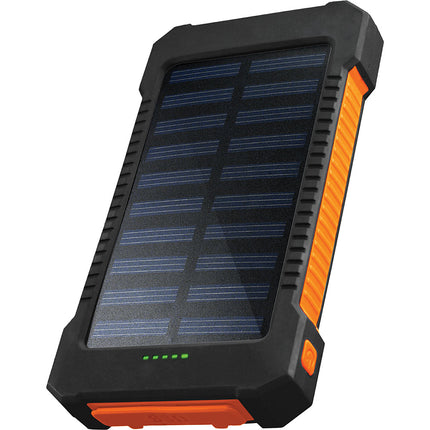 10000mAh Premium Solar Power Bank with built-in dual USB ports, Black