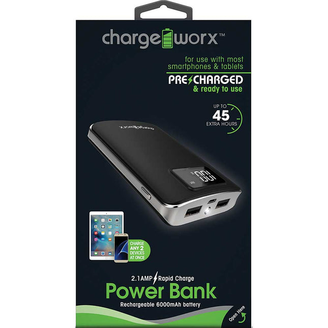 6000mAh Power Bank, Black