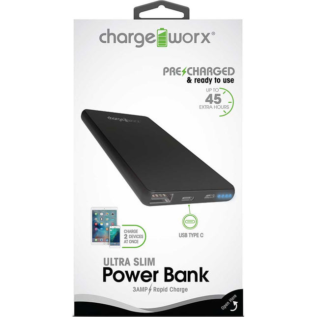 6,000mAh Ultra Slim Power Bank, Black