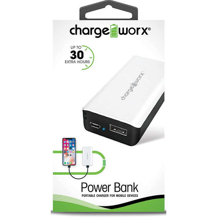 4,000mAh Power Bank, White