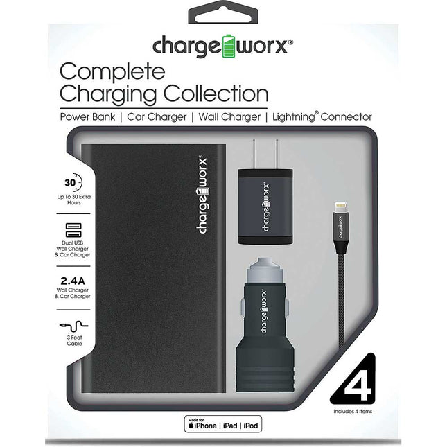 Metallic Complete Charging Collection w/Lightning Cable, Black