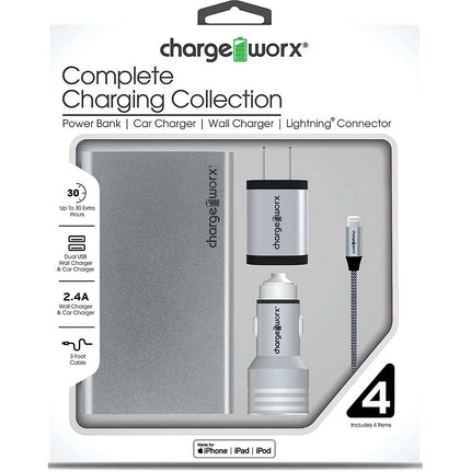 Metallic Complete Charging Collection w/Lightning Cable, Silver