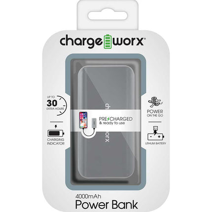4000mAh Premium Power Bank, Silver