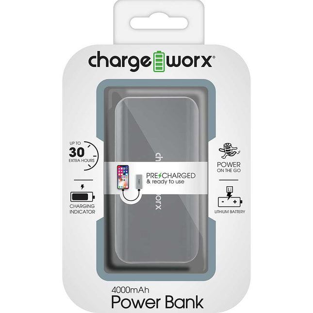 4000mAh Premium Power Bank, Silver