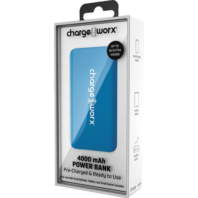 4000 mAh Pre-Charged & Ready to Use Power Bank, Blue