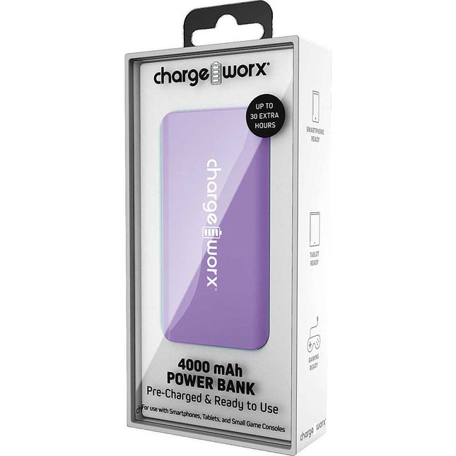 4000 mAh Pre-Charged & Ready to Use Power Bank, Violet