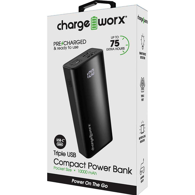 10000mAh Triple USB Compact Power Bank