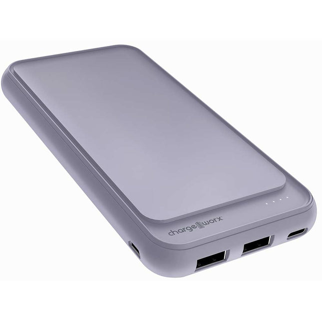 10000mAh Dual USB Slim Power Bank, Lavender