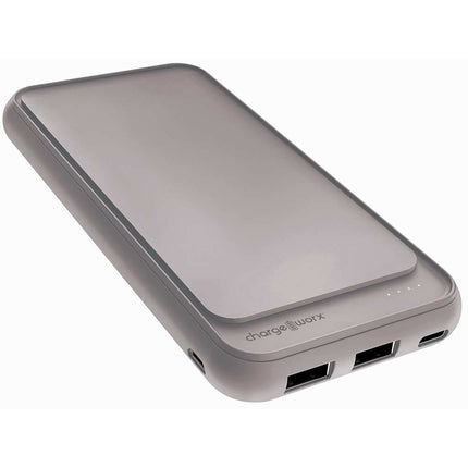 10000mAh Dual USB Slim Power Bank, Silver