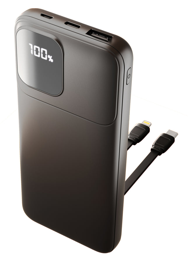 6,000 MAH POWER BANK WITH BUILT-IN CABLES