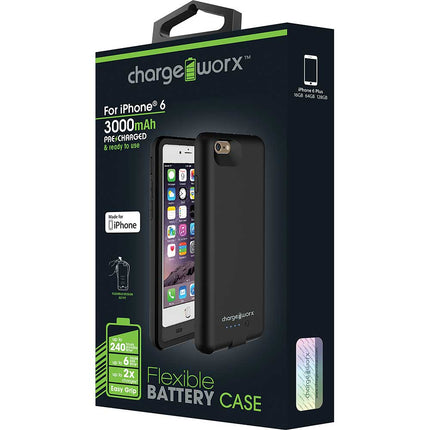 3000mAh iPhone 6 Flexible Battery Case, Black