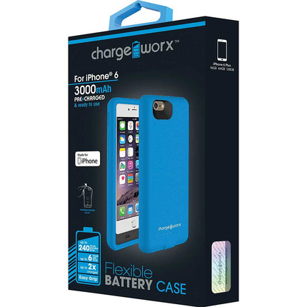 3000mAh iPhone 6 Flexible Battery Case, Blue