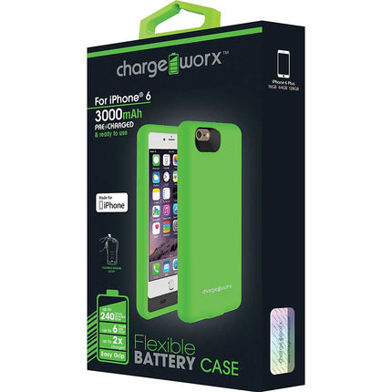 3000mAh iPhone 6 Flexible Battery Case, Green