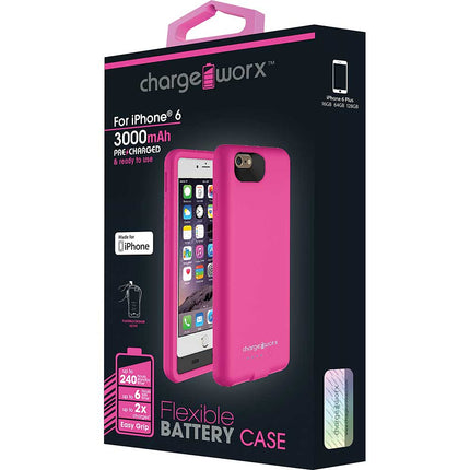 3000mAh iPhone 6 Flexible Battery Case, Pink