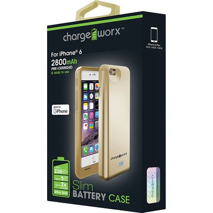 2800 mAh Battery Case for iPhone 6, Gold
