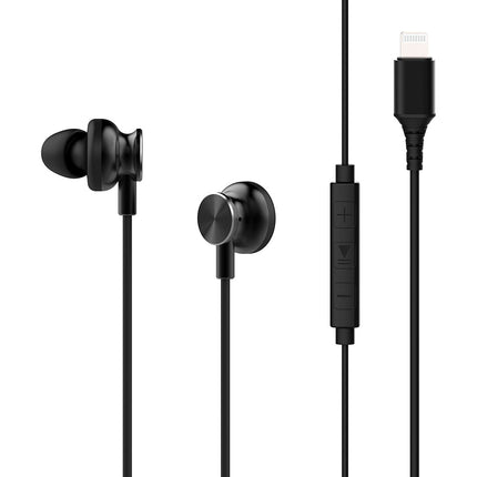 Lightning Earbuds with Built in Mic, Black